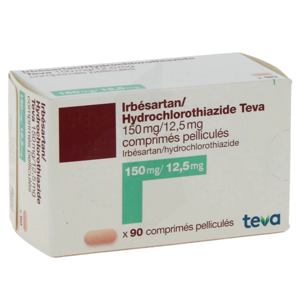 Irbesartan Hydrochlorothiazide Teva 150 Mg/12,5 Mg, Comprimé Pelliculé