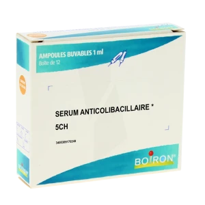 Boiron Serum Anticolibacillaire * 5ch Solution Buvable En Ampoules Boîte De 12 Ampoules