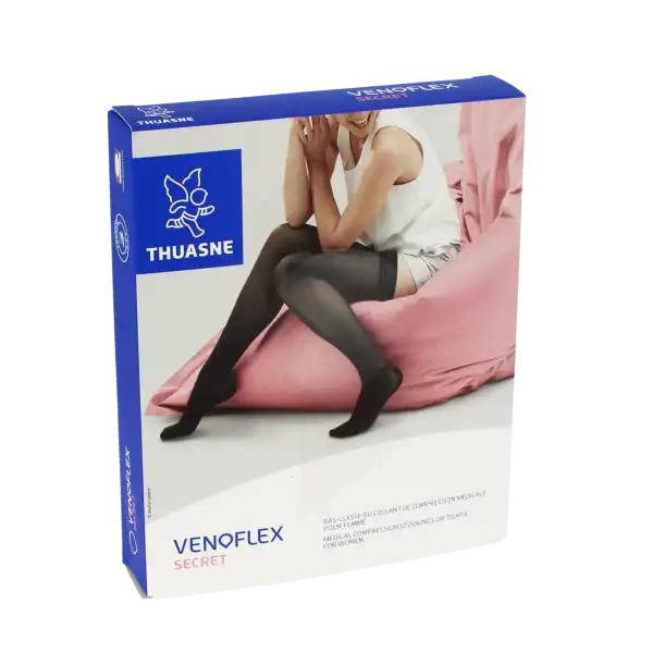 Thuasne Venoflex Secret 2 Bas Antiglisse Femme Noir T3n+