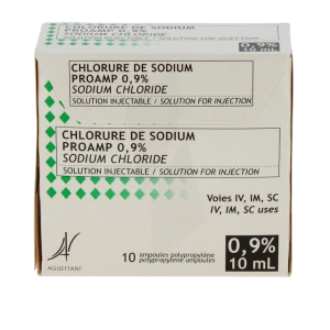 Chlorure De Sodium Proamp 0,9 %, Solution Injectable