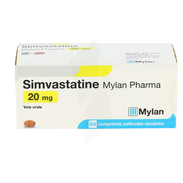 Simvastatine Viatris 20 Mg, Comprimé Pelliculé Sécable