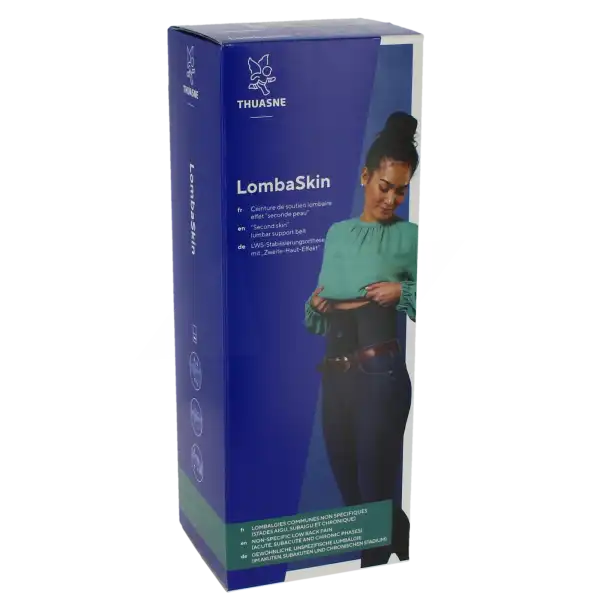 Thuasne Lombaskin Ceinture Lombaire Noir Bleuté Hauteur 26cm Taille 3