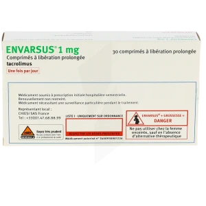 Envarsus 1 Mg, Comprimé à Libération Prolongée