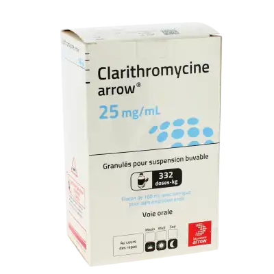 CLARITHROMYCINE ARROW 25 mg/ml, granulés pour suspension buvable