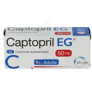 Captopril Eg 50 Mg, Comprimé Quadrisécable