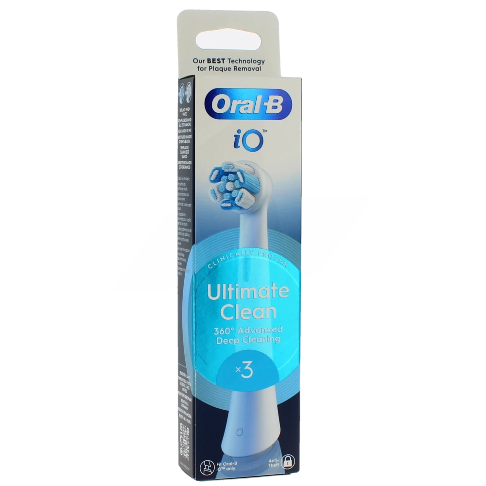 Oral B Io Ultimate Clean Recharge Brosse à Dents électrique Boîte De 3