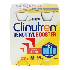 Clinutren Renutryl Booster Nutriment Fraise 4 Bouteilles/300ml