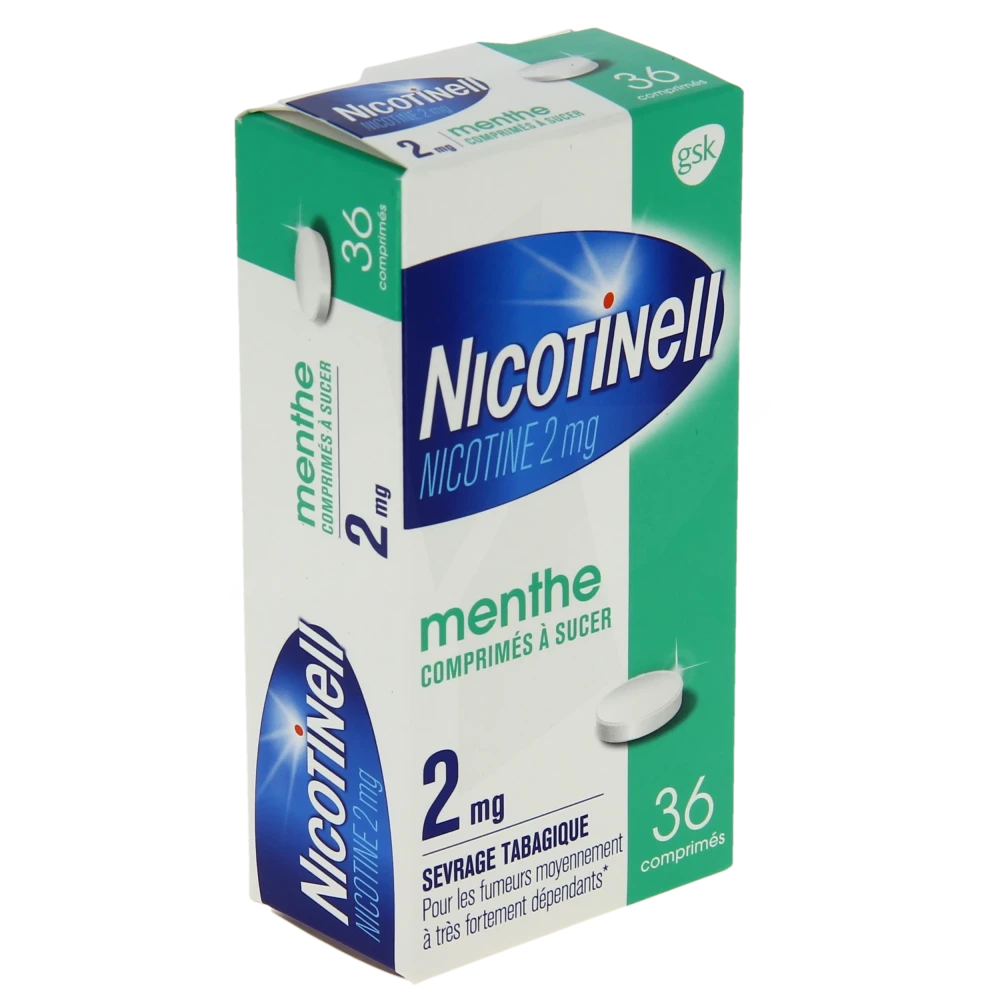 Nicotinell Menthe 2 Mg, Comprimé à Sucer Plq/36
