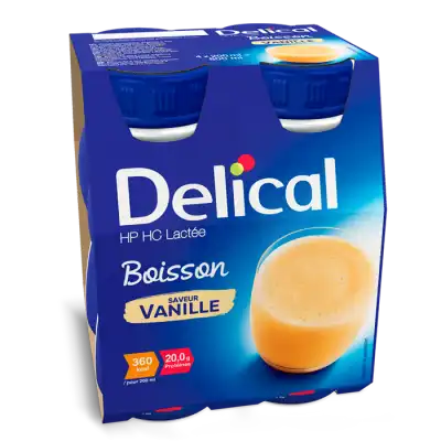 Delical Boisson Hp Hc Lactée Nutriment Vanille 4 Bouteilles/200ml à Montluçon