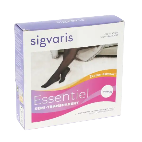 Sigvaris Essentiel Semi-transparent Chaussettes  Femme Classe 2 Dune Large Long