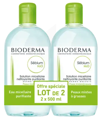 Acheter SEBIUM H2O Solution micellaire sans savon nettoyante peau grasse 2Fl/500ml à Le Teich