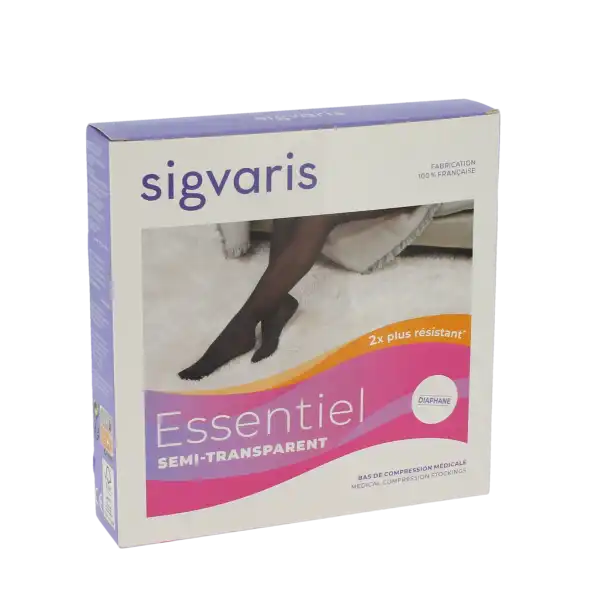 Sigvaris Essentiel Semi-transparent Bas Auto-fixants  Femme Classe 2 Naturel Medium Normal