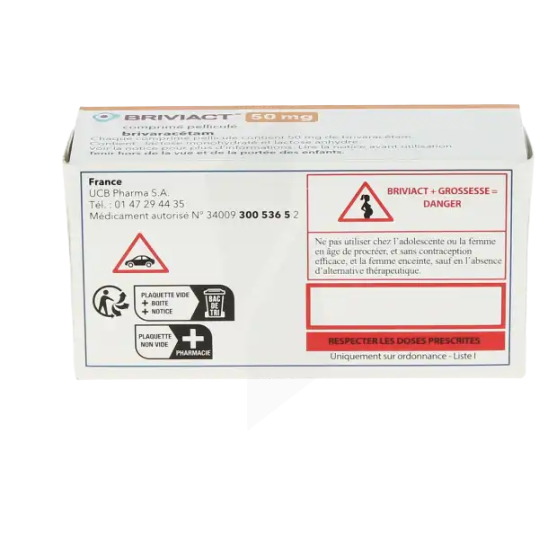 Briviact 50 Mg, Comprimé Pelliculé