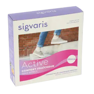 Sigvaris Active Confort FraÎcheur Chaussettes  Femme Classe 2 Écru Xsmall Normal à STRASBOURG