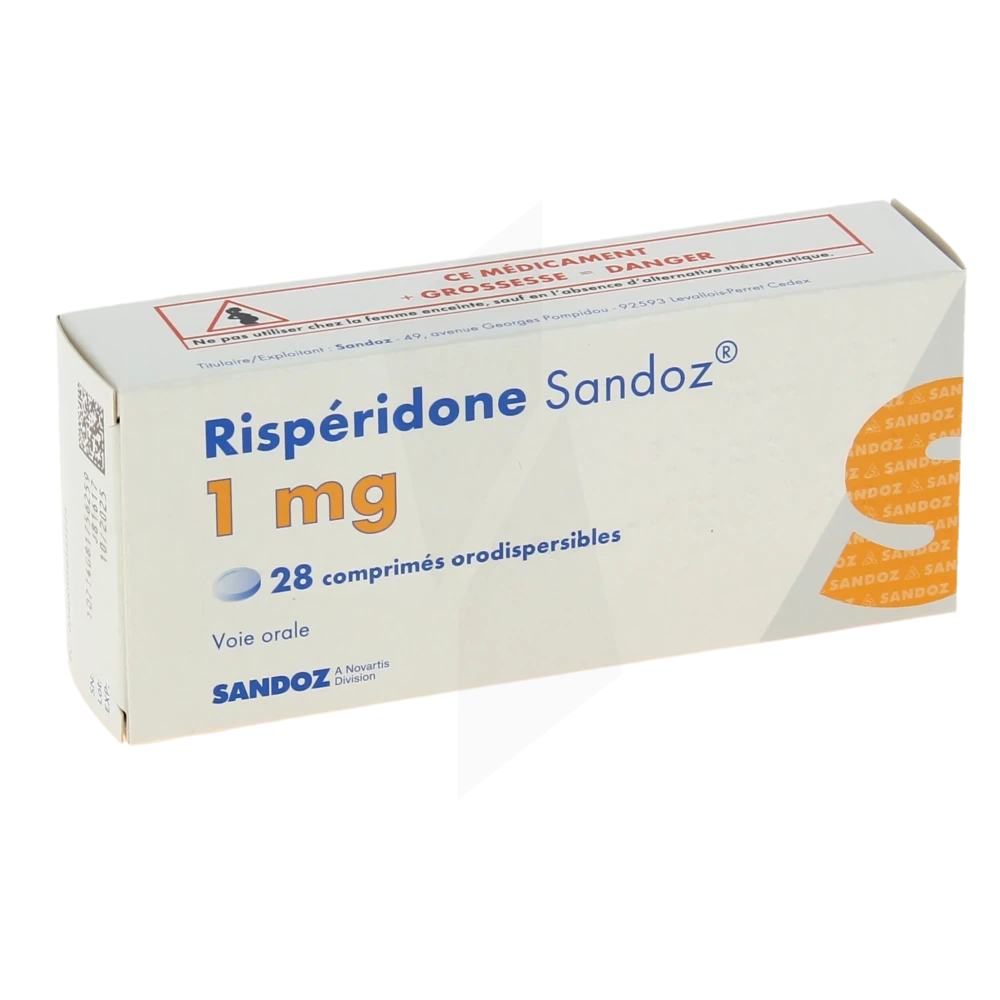 Risperidone Sandoz 1 Mg, Comprimé Orodispersible