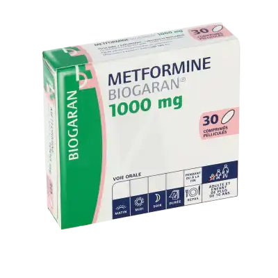 Metformine Biogaran 1000 Mg, Comprimé Pelliculé à CUERS