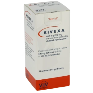 Kivexa 600 Mg/300 Mg, Comprimé Pelliculé