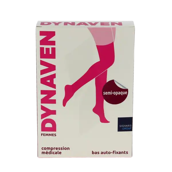 Sigvaris Dynaven Semi-opaque Bas Auto-fixants Classe 2 Femme Noir Normal M