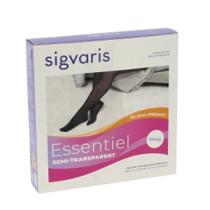 Sigvaris Essentiel Semi-transparent Bas Auto-fixants  Femme Classe 2 Dune Medium Normal