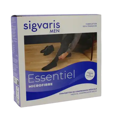 Sigvaris Essentiel Urban Microfibre Chaussette Morpho+ Classe 2 Homme Noir Normal L à Montereau-Fault-Yonne