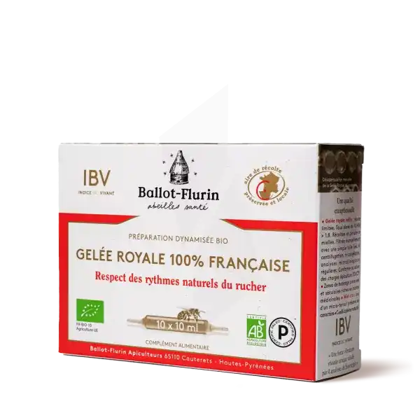 Ballot-flurin Préparation Dynamisée Gelée Royale Bio 10 Ampoules/10ml