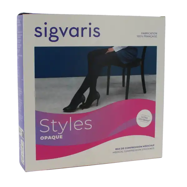 Sigvaris Styles Opalis Opaque Collant Classe 2 Femme Noir Normal S