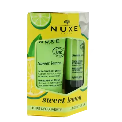 Nuxe Sweet Lemon Crème Mains Tube De 30 Ml + Stick Lèvres à PARIS