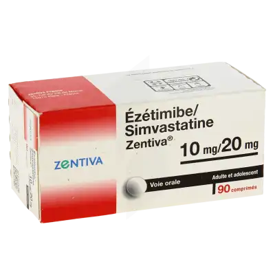EZETIMIBE/SIMVASTATINE ZENTIVA 10 mg/20 mg, comprimé