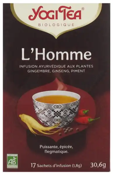 Yogi Tea Tisane Ayurvédique L'homme Bio 17 Sachets/1,8g