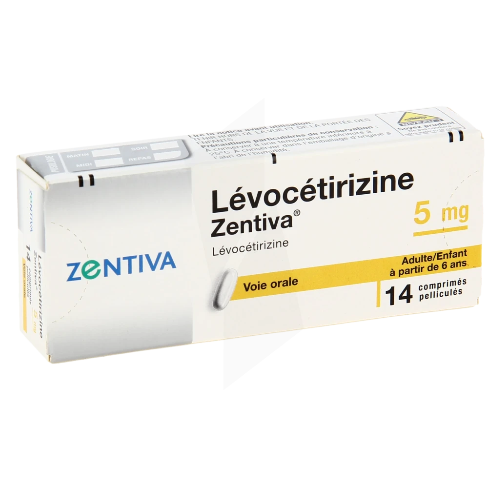 Levocetirizine Zentiva 5 Mg, Comprimé Pelliculé