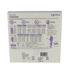 Sigvaris Styles Divin Eclat Transparent Collant Classe 2 Femme Beige 120 Normal S