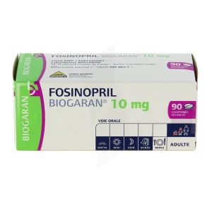 Fosinopril Biogaran 10 Mg, Comprimé Sécable
