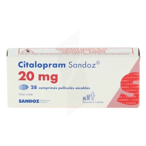 Citalopram Sandoz 20 Mg, Comprimé Pelliculé Sécable