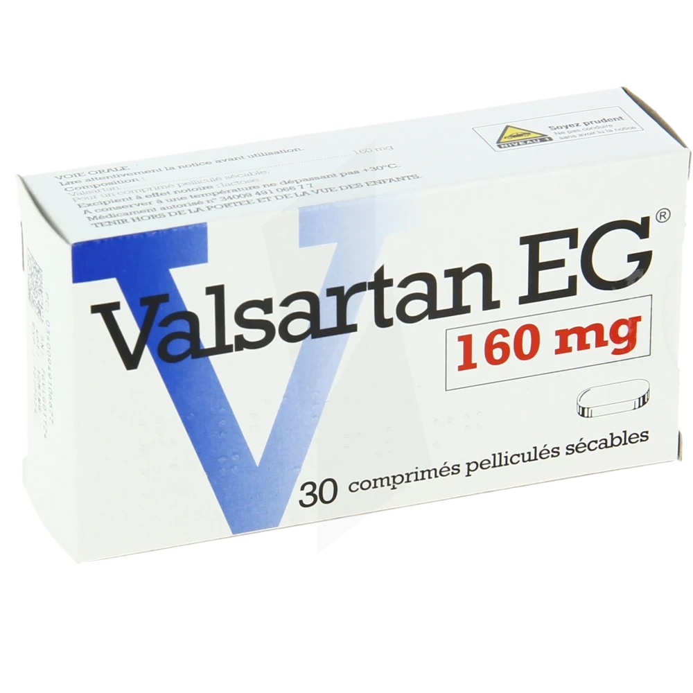 Valsartan Eg 160 Mg, Comprimé Pelliculé Sécable