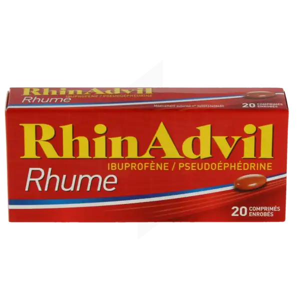 Rhinadvil Rhume Ibuprofene/pseudoephedrine, Comprimé Enrobé