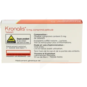 Kronalis 5 Mg, Comprimé Pelliculé