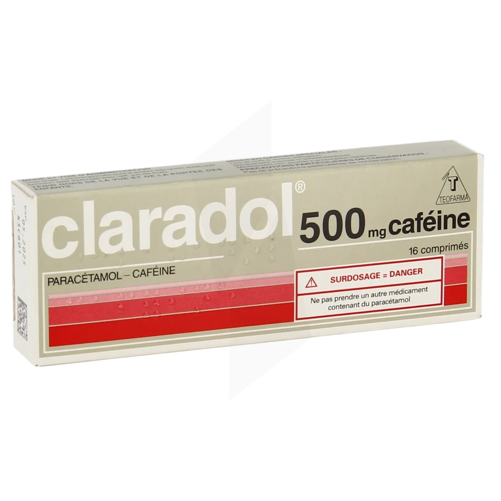 Claradol Cafeine 500 Mg Cpr Plq/16