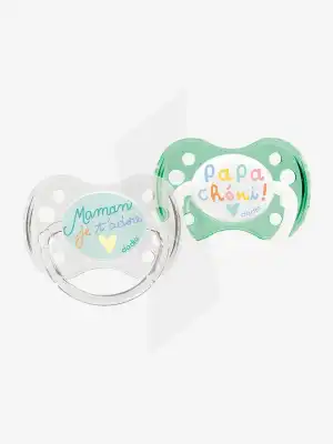 Dodie Duo - Sucette Anatomique Silicone 0-6mois Papa Maman B/2