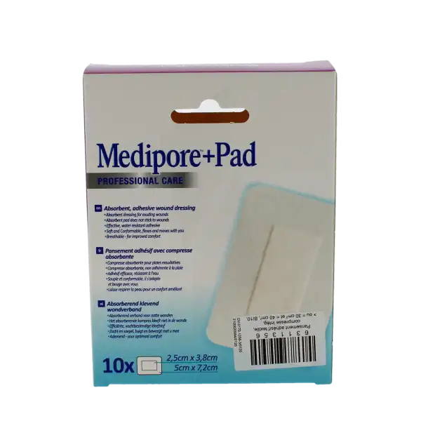 Medipore + Pad, 5 Cm X 7,2 Cm, Bt 10