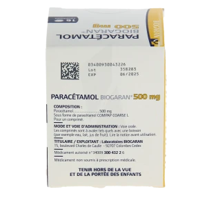 Paracetamol Biogaran 500 Mg, Comprimé