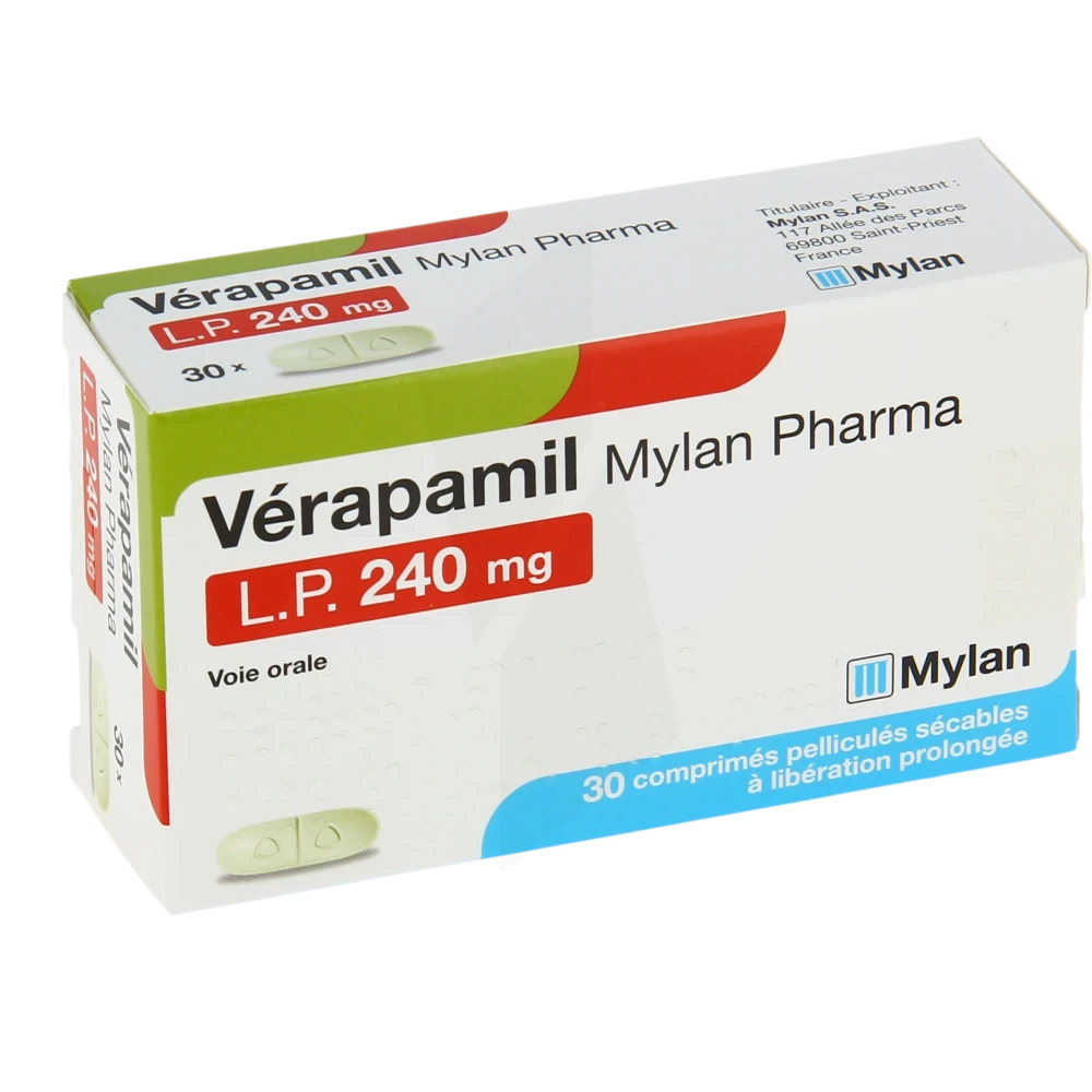 Verapamil Viatris Lp 240 Mg, Comprimé Pelliculé Sécable à Libération Prolongée