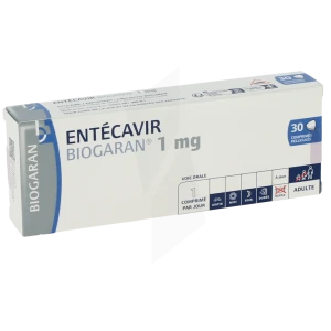 Entecavir Biogaran 1 Mg, Comprimé Pelliculé