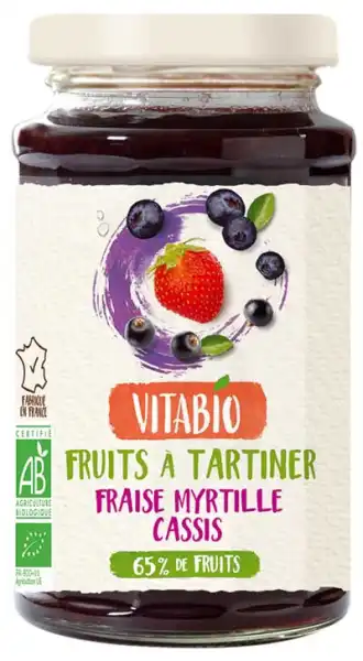 Vitabio Fruits à Tartiner Fraise Myrtille Cassis