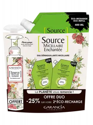 Garancia Source micellaire enchantée Amande 2 Recharges/400ml + Flacon/100ml offert