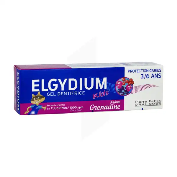Elgydium Dentifrice Kids 2/6 Ans Grenadine Protection Caries Tube 50ml
