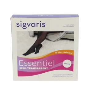 Sigvaris Essentiel Semi-transparent Bas Auto-fixants  Femme Classe 2 Dune Medium Normal