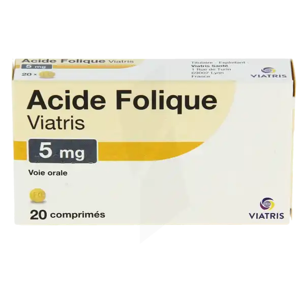 Acide Folique Viatris 5 Mg, Comprimé