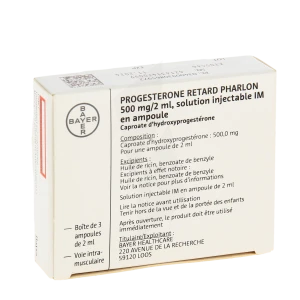 Progesterone Retard Pharlon 500 Mg/2 Ml, Solution Injectable Im En Ampoule