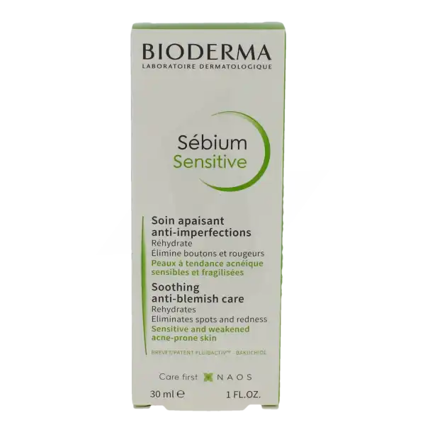 Bioderma Sébium Sensitive Crème Hydratante Peau Acnéique 30ml