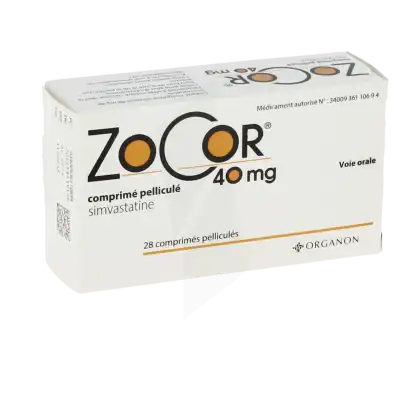 Zocor 40 Mg, Comprimé Pelliculé à CHAMPAGNOLE